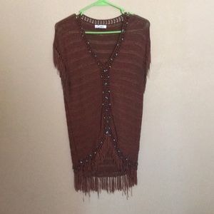 Brown fringe dress